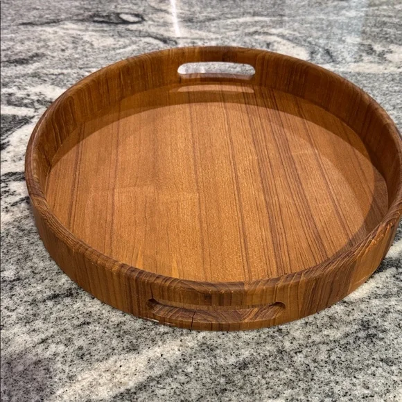 Brown Teak Wooden Serving Tray - Picture 2 of 8